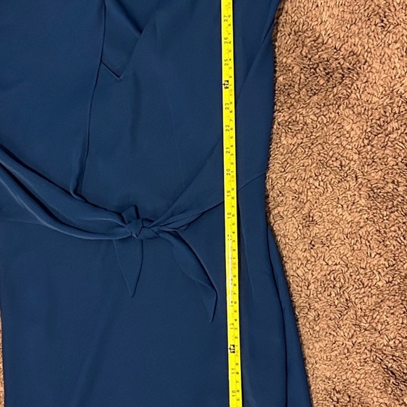 Amanda Uprichard Blue Cardigan Dress Combo Jacket Dress Tie Front Size M - Picture 6 of 8